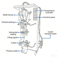 Machine d'emballage entièrement automatique en acier inoxydable pour sachets, machine de remplissage de sachets de liquide/eau pure, capacité de production 2000BPH