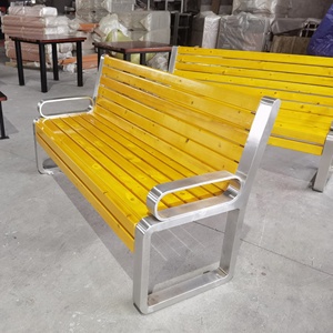 Silla de parque <span class=keywords><strong>Banco</strong></span> largo de fila de jardín al aire libre con ocio de hierro de acero inoxidable anticorrosión para uso en patio o gimnasio - Product Image 2