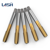 LANSHEN - Tige de taraudage droite en alliage d'aluminium 6542 plaqué titane, profondeur de travail 17mm-48mm, pour gaucher, dureté 60HRC, diamètre 3-30mm