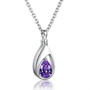 Stainless Steel <b>Memorial</b> Teardrop <b>Keepsake</b> Pendant Necklace for Urn Necklaces Ashes Cremation Jewelry - Product Image 5
