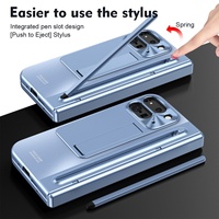 Étui de protection antichoc de luxe compatible avec Google Pixel 11 Fold, avec support pour stylet et charnière à ressort, couverture intégrale