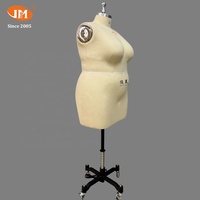 JUN MEI Mannequin de couture demi-corps en fibre de verre grande taille pour adultes, pour robes de mariée et de soirée, Taille 24