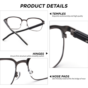 <span class=keywords><strong>Gafas</strong></span> de Sol Clásicas Cuadradas con Montura Completa de TR90 y Goma, Ligeras, para Hombre, <span class=keywords><strong>Gafas</strong></span> Ópticas de Moda para Hombre y Mujer - Product Image 4