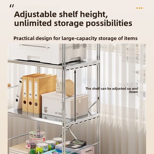 Espositore Rettangolare in Acciaio Inossidabile per Ufficio, Organizzatore a Strati per Documenti e Cancelleria, Mobile da Terra in Metallo - Product Image 3