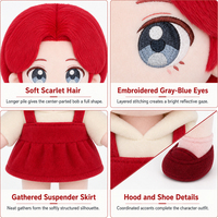 Peluche personnalisée Anime Cheveux Roux – Service de personnalisation pour artistes – Jouets en peluche doux de haute qualité avec costumes amovibles