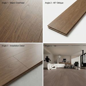 Planchers en bois brossé, parquet contrecollé avec surface texturée, lames de bois dur rustiques pour chambre à coucher - Product Image 1