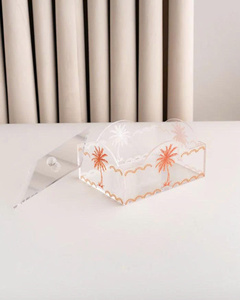 Vente en gros Boîte décorative transparente en acrylique Boîte cadeau en acrylique avec impression de palmier pour le ramadan Eid Chocolat Dates Stockage de bonbons - Product Image 6