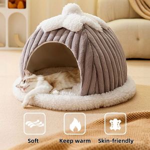 Pet Semi-Enclosed Tent <b>Bed</b> Polyester Filling PP Cotton Bubble Fleece Materials Washable Anti-Slip for Indoor All-Season Sleep - Product Image 4