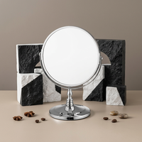 Miroir de courtoisie portable, magnifique miroir de table double face, miroir grossissant personnalisé, rotation à 360°