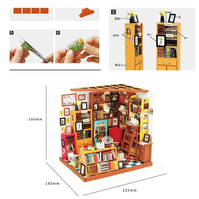 Robotime Rolife 3d Houten Puzzels Fabriek Meubelspeelgoed Geschenken Hout Ambachten Dg102 Diy Miniatuur Poppenhuis