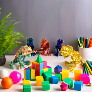 Nouveautés sensorielles flexibles personnalisées en forme de dragon et de dinosaure imprimées en 3D, différentes couleurs, service d'impression FDM, jouets farfelus - Product Image 2