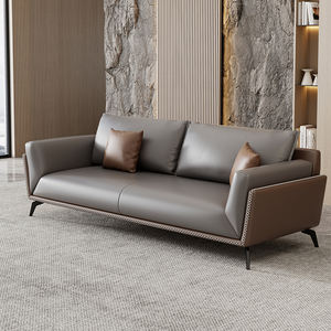 Z907 Sofá de oficina al aire libre Sala de recepción de negocios Juego de mesa de centro para tres personas para uso escolar Hospital Diseño de lujo de cuero PU - Product Image 3