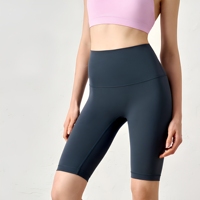 Pantalones Cortos de Ciclismo de Cinco Puntos a la Rodilla de Cintura Alta para Mujer, Efecto Adelgazante y Levanta Glúteos, Transpirables, de Nylon y Spandex