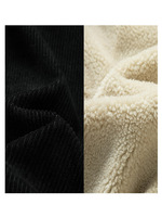 Veste en Polaire Rétro en Velours Côtelé pour Homme, Trench-Coat d'Hiver Chaud, avec Bouton, Style Bomber, Tissu en Toile, Motif de Lettres, Logo à l'Avant