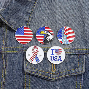 Gratis Monster Groothandel Goedkope Custom Metalen Zinklegering Emaille Land Usa Amerika Amerikaanse Vlag Reversspeld Badge Voor Nationale Dag - Product Image 4