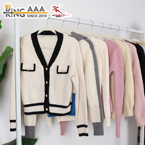 KingAAA - Cárdigan Largo Vintage al por Mayor para Mujer, <span class=keywords><strong>Ropa</strong></span> Usada, Suéter Abierto por Delante, Tejido Grueso <span class=keywords><strong>Retro</strong></span>, Prenda Exterior Informal de Invierno - Product Image 1