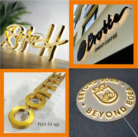 DakeSign Lettres 3D en acrylique personnalisées, éclairées par LED, rétroéclairées, pour panneau mural de réception de bureau, publicité, décoration, conception gratuite