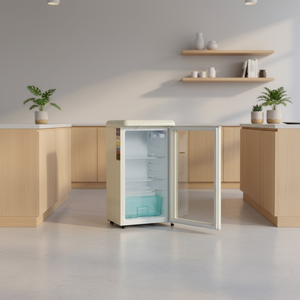Mini Bar Retro Personalizable OEM, Vitrina Refrigerada para Vinos de Estilo Antiguo con Capacidad de 88L y Puerta de Vidrio, Clase Energética - Product Image 3