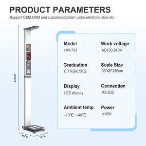 Balance de pesée et de mesure de la taille pour <span class=keywords><strong>centre</strong></span> médical, machine de mesure de la taille et du poids à ultrasons multilingue - Product Image 5