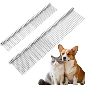 Hot Sale Silver Metal Double Side Pet <b>Comb</b> Stainless Steel for Dog and Cat <b>Flea</b> <b>Comb</b> Brush Pet Grooming <b>Comb</b> - Product Image 1