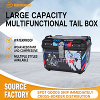 Maleta Trasera Universal Impermeable para Motocicleta de 45L, Base de Aluminio, Caja de Almacenamiento de Liberación Rápida con Cerradura de una Sola Llave