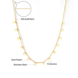 Joyería de Acero Inoxidable, Chapado en Oro de 18k, Collares de Moda con Colgante de Eslabones para Mujer, Venta al por Mayor, Colgantes Minimalistas para Collar - Product Image 5