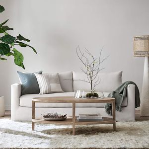 Natural Mango Wood 48 Inch <b>Oval</b> <b>Coffee</b> <b>Table</b> Solid Wood Center <b>Table</b> Furniture with Smooth Finish Durable Frame Modern - Product Image 3