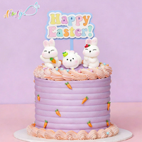 Stok Grosir Halal Happy Easter Marshmallow Bentuk Kelinci Aman untuk Makanan 100% Dapat Dimakan Dekorasi Kue Mewah