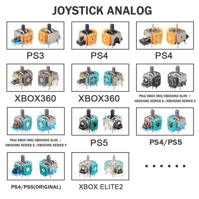 Replacement 3D Analog Joystick for PS4 PS5 PS3 Controller Thumb Stick 3D Joystick for XBOX ONE Repair Parts
