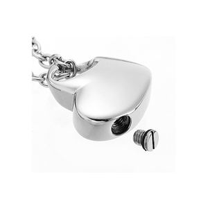 Ash medaglione in acciaio inox vuoto cuore cremazione urna collana gioielli memoriale cuore urna ciondolo ceneri ricordo urna cremazione - Product Image 4