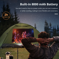 Projecteur DLP intelligent Hotack D061AQ dernière génération avec trépied, décodage HD, haute luminosité, WiFi 2.4G/5.0G, vidéo portable