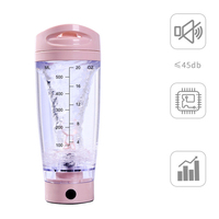 Nouvelle conception de bouteille d'eau intelligente en plastique de 20 oz, à large ouverture, mélangeur de jus automatique rechargeable, shaker électrique pour protéines pour la salle de sport
