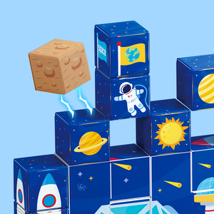 3D cubo magico a forma di Puzzle <span class=keywords><strong>cognitivo</strong></span> ufficio Stress sollievo Flip cubo magnetico giocattolo Set di plastica giocattolo per <span class=keywords><strong>autismo</strong></span> confezionato - Product Image 2