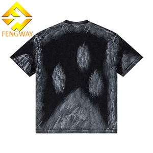 Personnalisé 270g Pierre Lavé <span class=keywords><strong>Peinture</strong></span> Coton Baggy <span class=keywords><strong>T</strong></span>-<span class=keywords><strong>shirt</strong></span> Étiquette Personnalisée Impression Soleil Fané Batik Lavé Surdimensionné <span class=keywords><strong>T</strong></span>-<span class=keywords><strong>shirt</strong></span> Hommes - Product Image 4