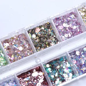 Paillettes hexagonales irisées Mermad, paillettes holographiques, flocons, poudre pour nail art, gel polish, accessoires de manucure - Product Image 5