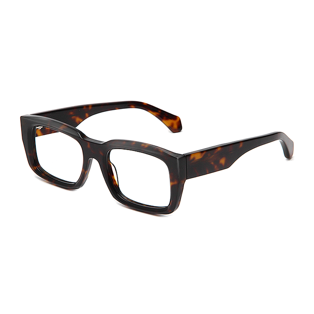 Men's Fashionable Square Acetate Optical Frame Glasses Wholesale Over-Size Stock Eye Wear