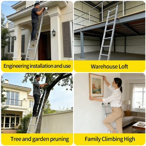 Scala Pieghevole Portatile in Lega di Alluminio, Capacità di Carico 300kg, <span class=keywords><strong>2</strong></span> Metri, 6 Gradini, per Uso Esterno e Magazzino - Product Image 6