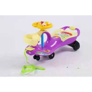 Childrens Rocking Car Blue Plastic Four Wheels Electric With Music For 1-6 Years Old Kids Swing Car - Product Image 3