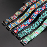 Nouveau motif personnalisé, tissu imprimé à chaud, tissé en polyester et nylon, bracelet de montre camouflage 20 mm, fabricant en gros
