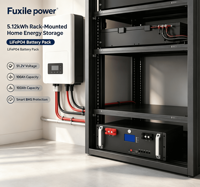 Fuxile FXX-512-100-YFR Baterai Penyimpanan Energi Surya Rumah Tangga LiFePO4 51.2V 100Ah yang Dipasang di Rak dengan BMS Output 5-10kW CAN/RS485/RS232