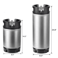 Kit de brassage maison 10L/19L avec fûts à bière à verrouillage rapide, régulateur de CO2 à triple manomètre, ligne de brassage à verrouillage rapide et robinet pour bière et soda