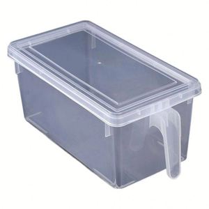 Rectangular Transparent sealed <b>Storage</b> Container with Lid Handle Food Safe Fridge Freezer <b>Box</b> for Home Fruit Vegetable <b>Storage</b> - Product Image 6