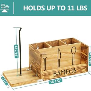 Support à vaisselle double pour comptoir de cuisine, type sur pied, style moderne, 2 niveaux, bois sculpté écologique - Product Image 2