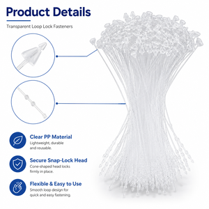 Attaches à clipser transparentes extra longues de 300 mm (12 pouces) pour la sécurité, idéales pour les projets de bricolage, les outils de jardinage et les marchandises volumineuses. - Product Image 4