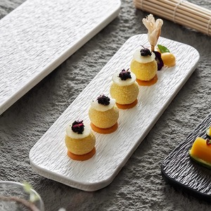 Plato Rectangular de grano de roca para <span class=keywords><strong>Sushi</strong></span> y Sashimi, plato de cerámica para el hogar, postre Dim Sum para hoteles, restaurantes, vajilla plana - Product Image 1