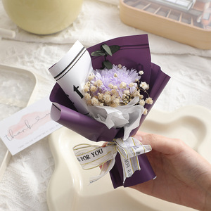Vente en gros de <span class=keywords><strong>fleurs</strong></span> artificielles durables, mini bouquets de œillets et de roses, bouquets faits à la main pour la décoration de la maison, les festivals, les cadeaux de mariage - Product Image 5