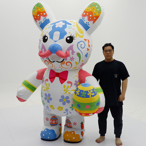 Disfraz Inflable de Conejo de Pascua Colorido, Conejo con Estampado Floral <span class=keywords><strong>y</strong></span> Huevo de Pascua para Celebraciones <span class=keywords><strong>y</strong></span> Cosplay - Product Image 1