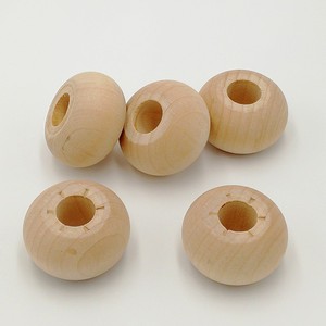 Cuentas redondas de madera de color natural para la fabricación de joyas, 20 mm de diámetro - Product Image 3