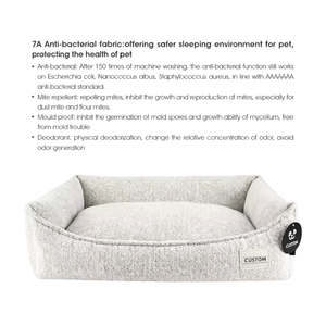 Custom <b>High</b> Quality Anti-Bacterial Mite Repellent Deodorant Mould Proof Fabric <b>Dog</b> <b>Bed</b> Rectangle Removable Pet Mat Cushion - Product Image 2