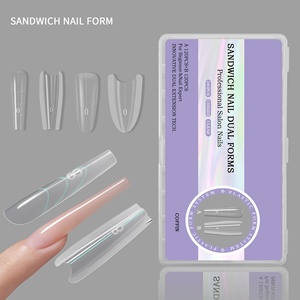 ZHI JIA Profesional, 240 <span class=keywords><strong>Moldes</strong></span> Ovalados para Uñas, Puntas de Uñas de Doble Forma para Extensión Rápida de Poly Gel - Product Image 1